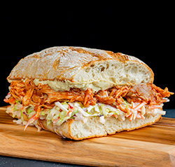 BBQ Pulled Chicken with Spicy Cole Slaw